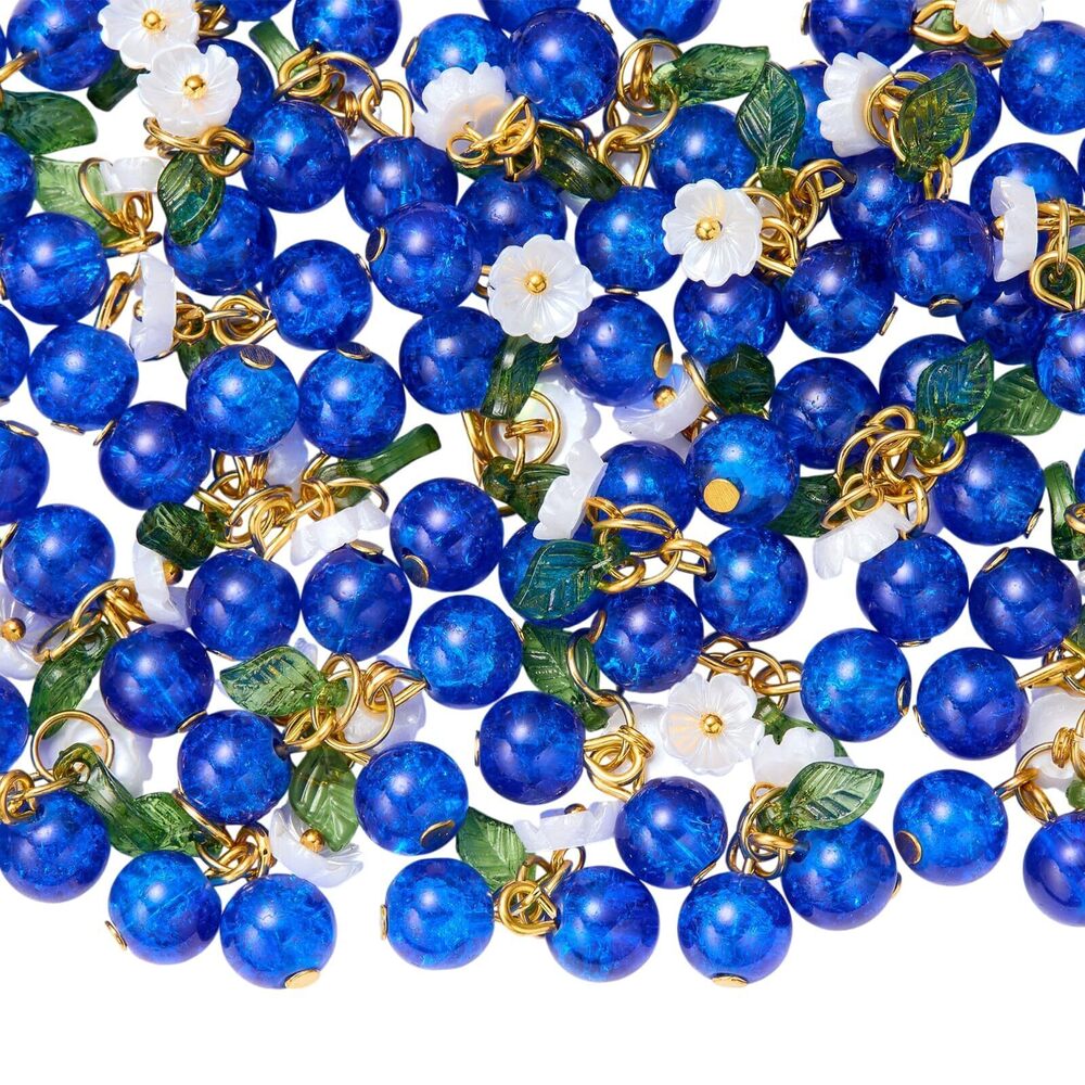 4141 50 Pcs Glass Cherry charms Jewelry Making Bulk Fruit Charms